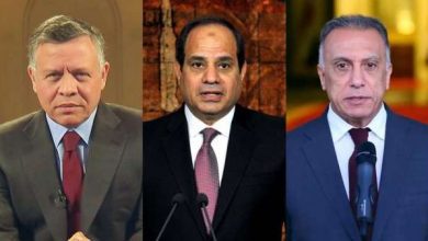 الرئيس السيسى والعاهل الأردنى ورئيس وزراء العراق