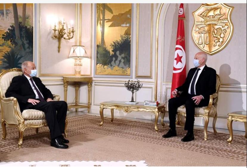 الرئيس التونسي وأبو الغيط