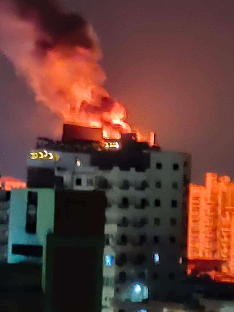 حريق هائل بفندق بانوراما بطنطا