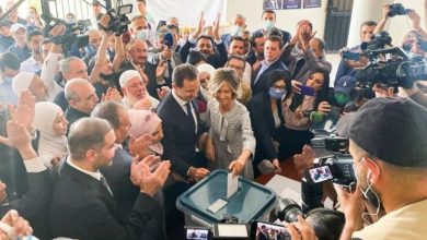 بشار الأسد وزوجته خلال الانتخابات الرئاسية السورية