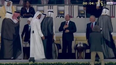 السيسي خلال حضوره افتتاح كأس العالم بقطر