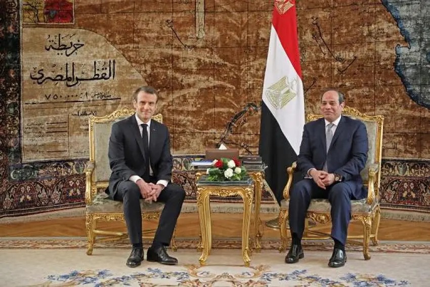الرئيس عبد الفتاح السيسي والرئيس الفرنسي ايمانويل ماكرون