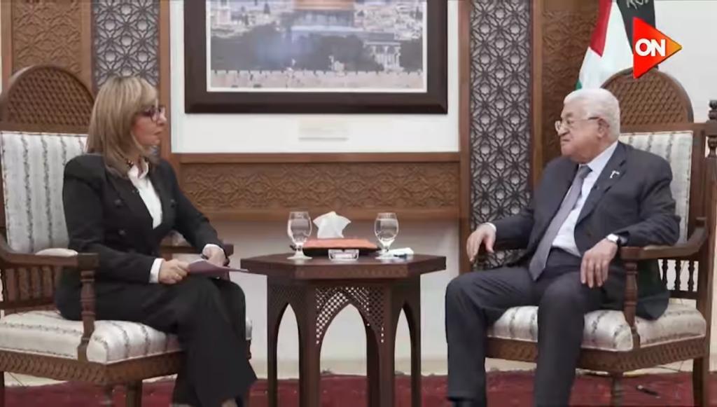الإعلامية لميس الحديدي حوارا هاما من رام الله مع الرئيس الفلسطيني محمود عباس أبو مازن