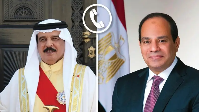 الرئيس السيسي يتلقى اتصالا هاتفيا من العاهل البحريني